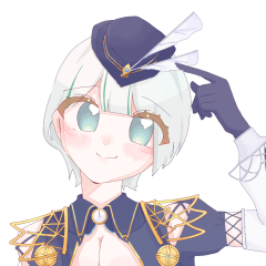 帽子白フチ